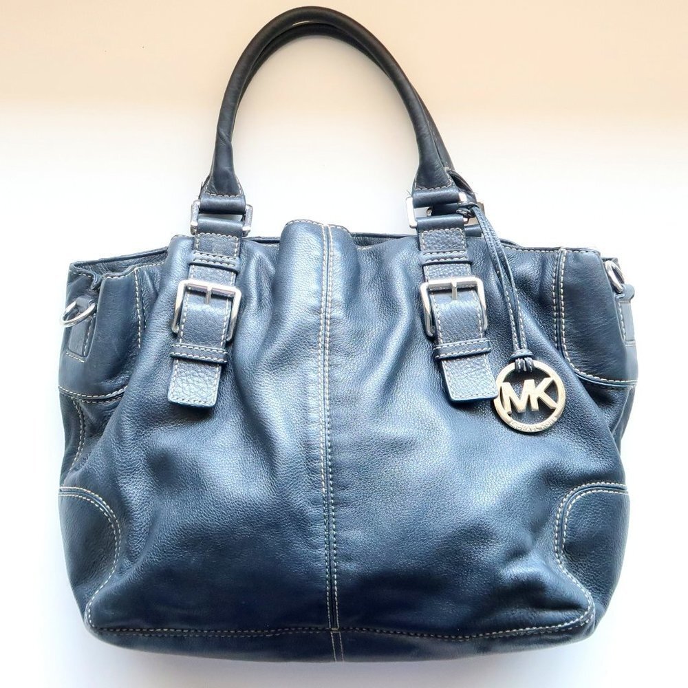 Michael Kors Navy Leather Tote - Picture 7 of 7